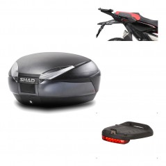SHAD Baul trasero + herraje montaje luz de freno SH48 DARK GREY PREMIUM KIT-190267