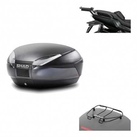 SHAD Baul trasero + herraje montaje parrilla portabultos superior SH48 DARK GREY PREMIUM KIT-190566