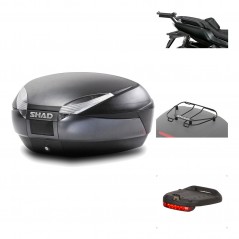 SHAD Baul trasero + herraje montaje accesorios SH48 DARK GREY PREMIUM KIT-190567