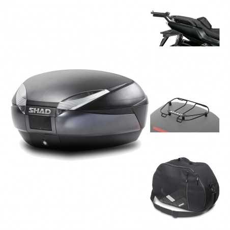 SHAD Baul trasero + herraje montaje accesorios SH48 DARK GREY PREMIUM KIT-190568