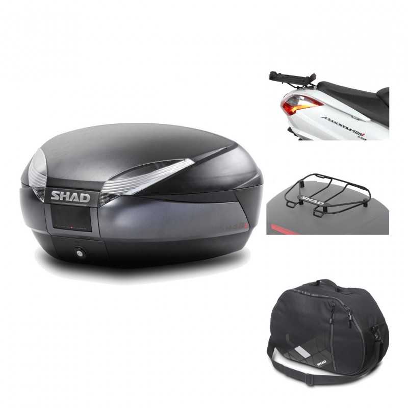 SHAD Baul trasero + herraje montaje accesorios SH48 DARK GREY PREMIUM KIT-190216