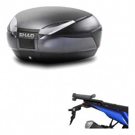 SHAD Baul trasero + herraje montaje SH48 DARK GREY PREMIUM KIT-190618
