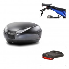 SHAD Baul trasero + herraje montaje luz de freno SH48 DARK GREY PREMIUM KIT-190619