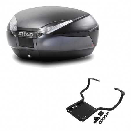 SHAD Baul trasero + herraje montaje SH48 DARK GREY PREMIUM KIT-190218