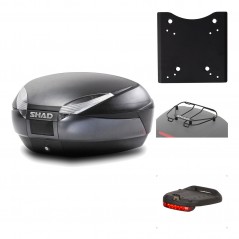 SHAD Baul trasero + herraje montaje accesorios SH48 DARK GREY PREMIUM KIT-190671