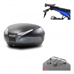 SHAD Baul trasero + herraje montaje parrilla portabultos superior SH48 DARK GREY PREMIUM KIT-190622