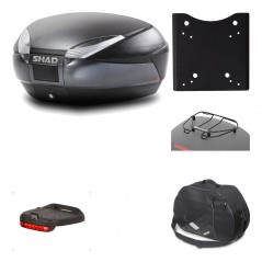 SHAD Baul trasero + herraje montaje accesorios SH48 DARK GREY PREMIUM KIT-190673