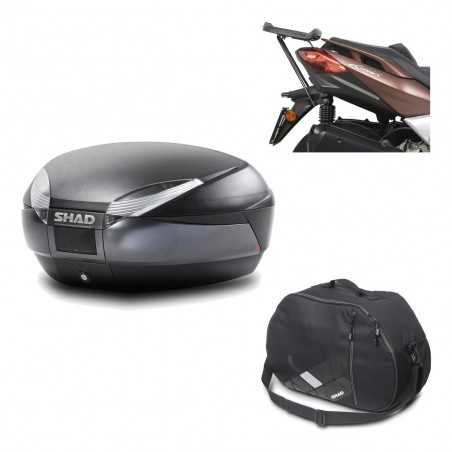 SHAD Baul trasero + herraje montaje bolsa interna SH48 DARK GREY PREMIUM KIT-190676