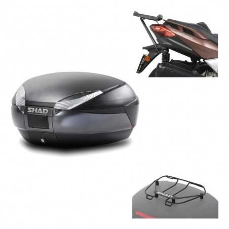 SHAD Baul trasero + herraje montaje parrilla portabultos superior SH48 DARK GREY PREMIUM KIT-190678