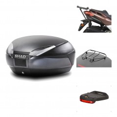SHAD Baul trasero + herraje montaje accesorios SH48 DARK GREY PREMIUM KIT-190679