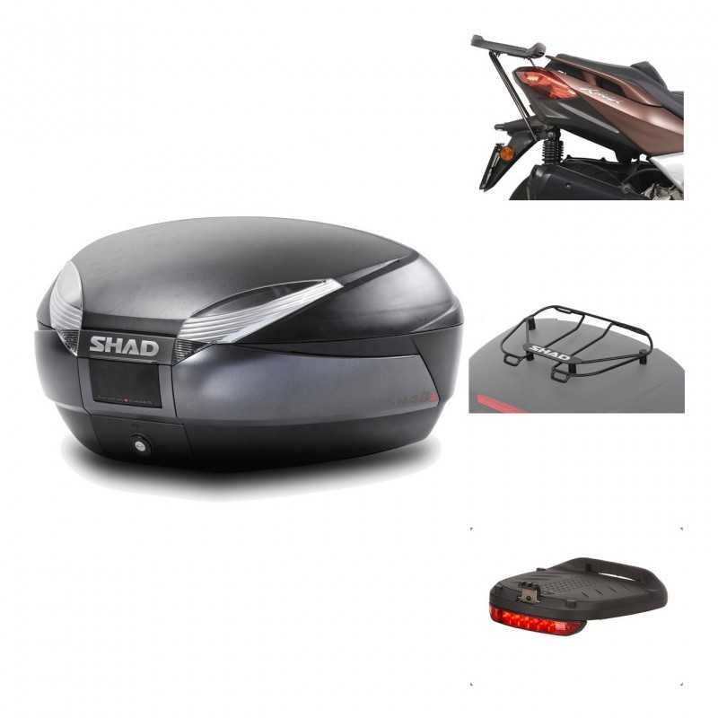 SHAD Baul trasero + herraje montaje accesorios SH48 DARK GREY PREMIUM KIT-190679