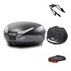 SHAD Baul trasero + herraje montaje accesorios SH48 DARK GREY PREMIUM KIT-190629