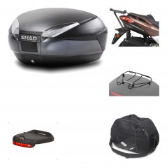 SHAD Baul trasero + herraje montaje accesorios SH48 DARK GREY PREMIUM KIT-190681