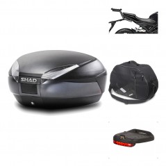 SHAD Baul trasero + herraje montaje accesorios SH48 DARK GREY PREMIUM KIT-190685