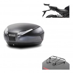 SHAD Baul trasero + herraje montaje parrilla portabultos superior SH48 DARK GREY PREMIUM KIT-190686