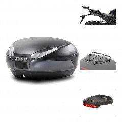 SHAD Baul trasero + herraje montaje accesorios SH48 DARK GREY PREMIUM KIT-190687