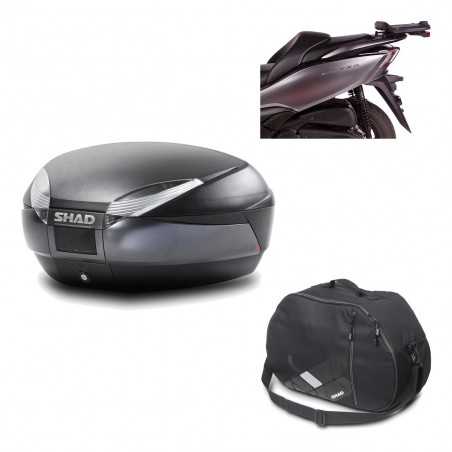 SHAD Baul trasero + herraje montaje bolsa interna SH48 DARK GREY PREMIUM KIT-190636