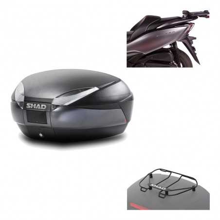 SHAD Baul trasero + herraje montaje parrilla portabultos superior SH48 DARK GREY PREMIUM KIT-190638