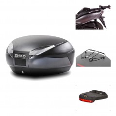 SHAD Baul trasero + herraje montaje accesorios SH48 DARK GREY PREMIUM KIT-190639