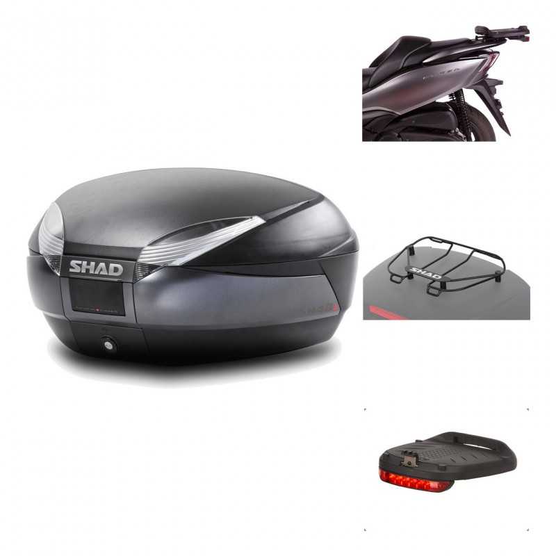 SHAD Baul trasero + herraje montaje accesorios SH48 DARK GREY PREMIUM KIT-190639