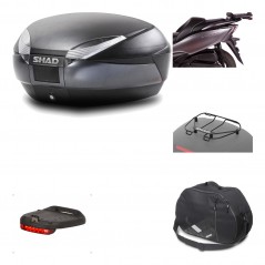 SHAD Baul trasero + herraje montaje accesorios SH48 DARK GREY PREMIUM KIT-190641