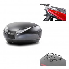 SHAD Baul trasero + herraje montaje parrilla portabultos superior SH48 DARK GREY PREMIUM KIT-190694