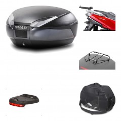SHAD Baul trasero + herraje montaje accesorios SH48 DARK GREY PREMIUM KIT-190697