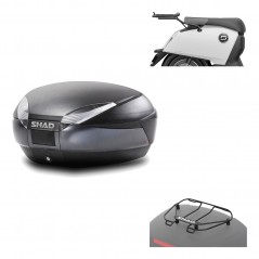 SHAD Baul trasero + herraje montaje parrilla portabultos superior SH48 DARK GREY PREMIUM KIT-190702