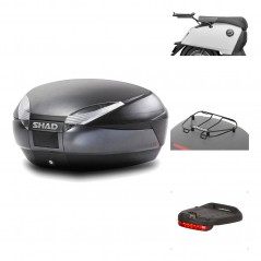 SHAD Baul trasero + herraje montaje accesorios SH48 DARK GREY PREMIUM KIT-190703