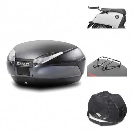 SHAD Baul trasero + herraje montaje accesorios SH48 DARK GREY PREMIUM KIT-190704