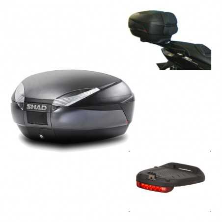 SHAD Baul trasero + herraje montaje luz de freno SH48 DARK GREY PREMIUM KIT-190651