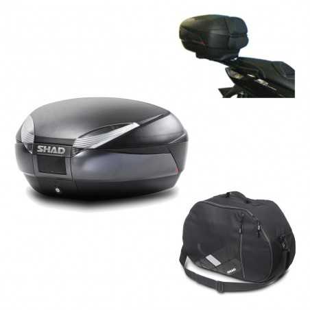 SHAD Baul trasero + herraje montaje bolsa interna SH48 DARK GREY PREMIUM KIT-190652