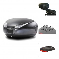 SHAD Baul trasero + herraje montaje accesorios SH48 DARK GREY PREMIUM KIT-190655