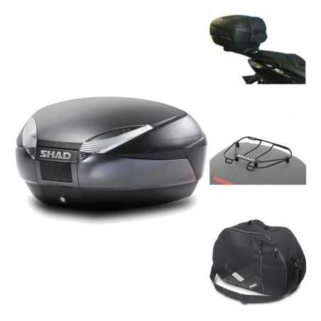 SHAD Baul trasero + herraje montaje accesorios SH48 DARK GREY PREMIUM KIT-190656