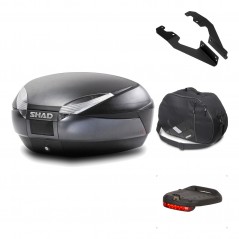 SHAD Baul trasero + herraje montaje accesorios SH48 DARK GREY PREMIUM KIT-190661