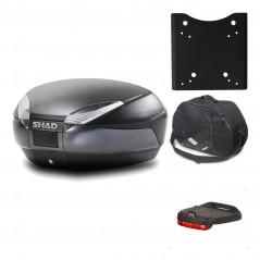 SHAD Baul trasero + herraje montaje accesorios SH48 DARK GREY PREMIUM KIT-190669