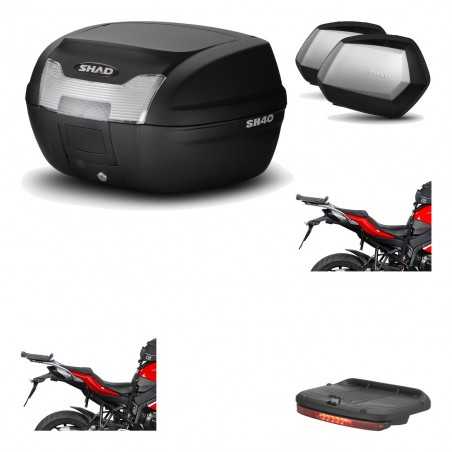 SHAD Maletas laterales + baul trasero herraje montaje luz de freno 3p SH40 SH 40 2011 SC SH35 PREMIUM KIT-191376
