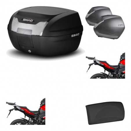 Lateral cases + back trunk + big top fitting + passenger support + 3p hardware