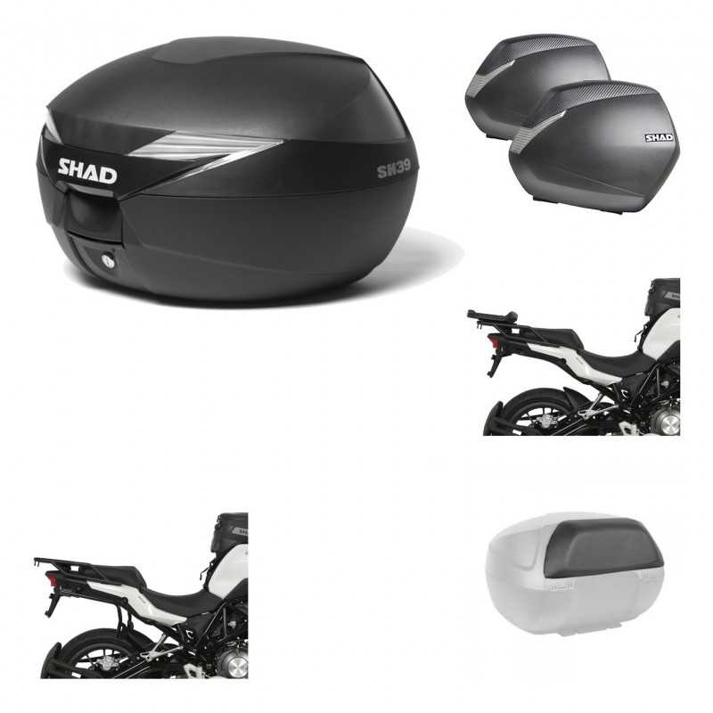 Lateral cases + back trunk + big top fitting + passenger support + 3p hardware  