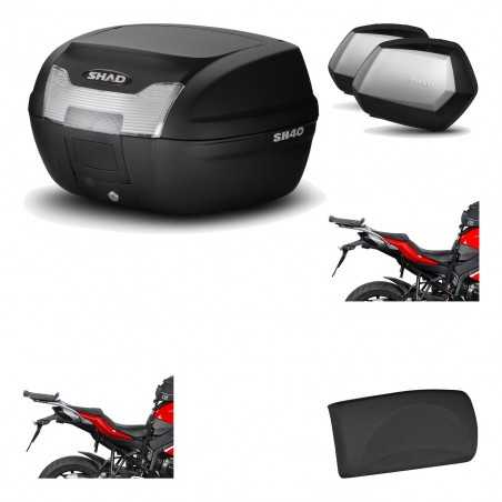 SHAD Maletas laterales + baul trasero herraje montaje respaldo de pasajero 3p SH40 SH 40 2011 SC SH35 PREMIUM KIT-191382
