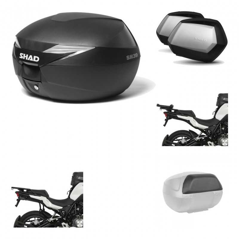 Lateral cases + back trunk + big top fitting + passenger support + 3p hardware  