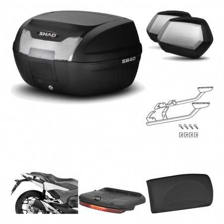 SHAD Maletas laterales + baul trasero herraje montaje accesorios 3p SH40 SH 40 2011 SC SH35 PREMIUM KIT-191532
