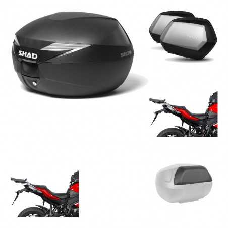SHAD Maletas laterales + baul trasero herraje montaje respaldo de pasajero 3p SH39 SH 39 SC SH35 PREMIUM KIT-191142