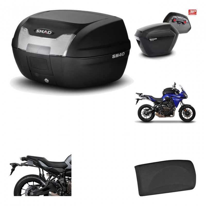 Lateral cases + back trunk + big top fitting + passenger support + 3p hardware  