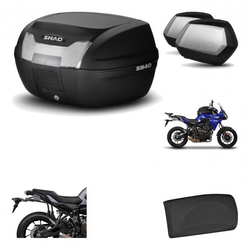 Lateral cases + back trunk + big top fitting + passenger support + 3p hardware  