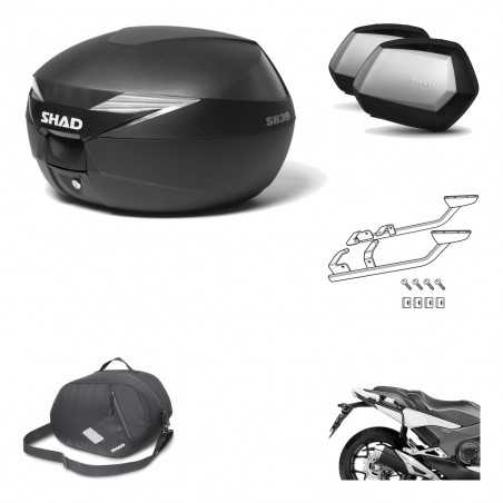 SHAD Maletas laterales + baul trasero herraje montaje 3p bolsa interna SH39 SH 39 SC SH35 PREMIUM KIT-191255
