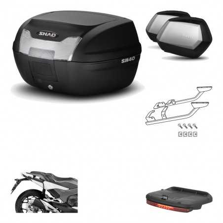 SHAD Maletas laterales + baul trasero herraje montaje luz de freno 3p SH40 SH 40 2011 SC SH35 PREMIUM KIT-191508