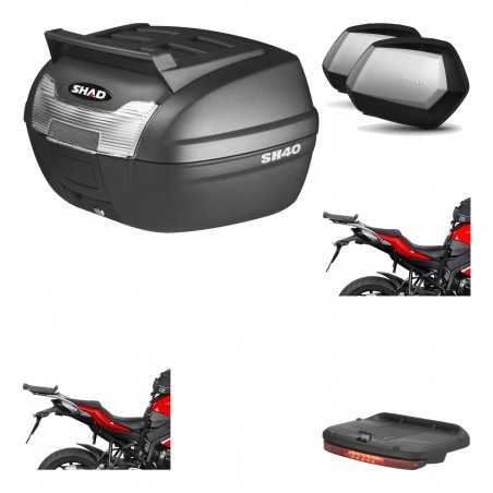 SHAD Maletas laterales + baul trasero herraje montaje luz de freno 3p SC SH35 PREMIUM KIT-191616