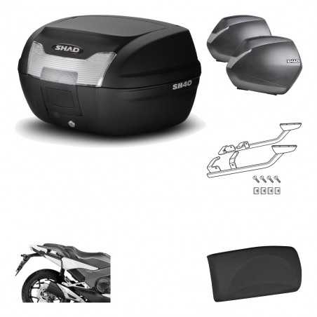 SHAD Maletas laterales + baul trasero herraje montaje respaldo de pasajero 3p SH40 SH 40 2011 SH36 36 KIT-191516