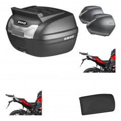 Lateral cases + back trunk + big top fitting + passenger support + 3p hardware  